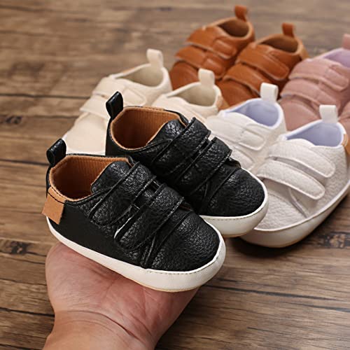 Image of Clowora Baby Boys Girls Shoes Non-Slip Rubber Sole Sneakers Infant First Walking Toddler Crib Shoes Newborn Loafers Flats.