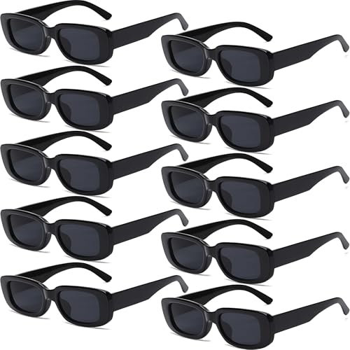 10 Pairs Rectangle Sunglasses Pack for Women Small Square Retro Glasses Y2K Aesthetic 2000S Sunglasses Set Vintage