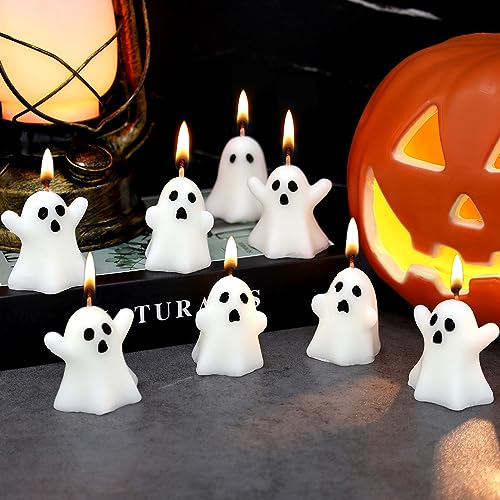 12 PCS Halloween Ghost Candles Spooky Candles White Floating Candles