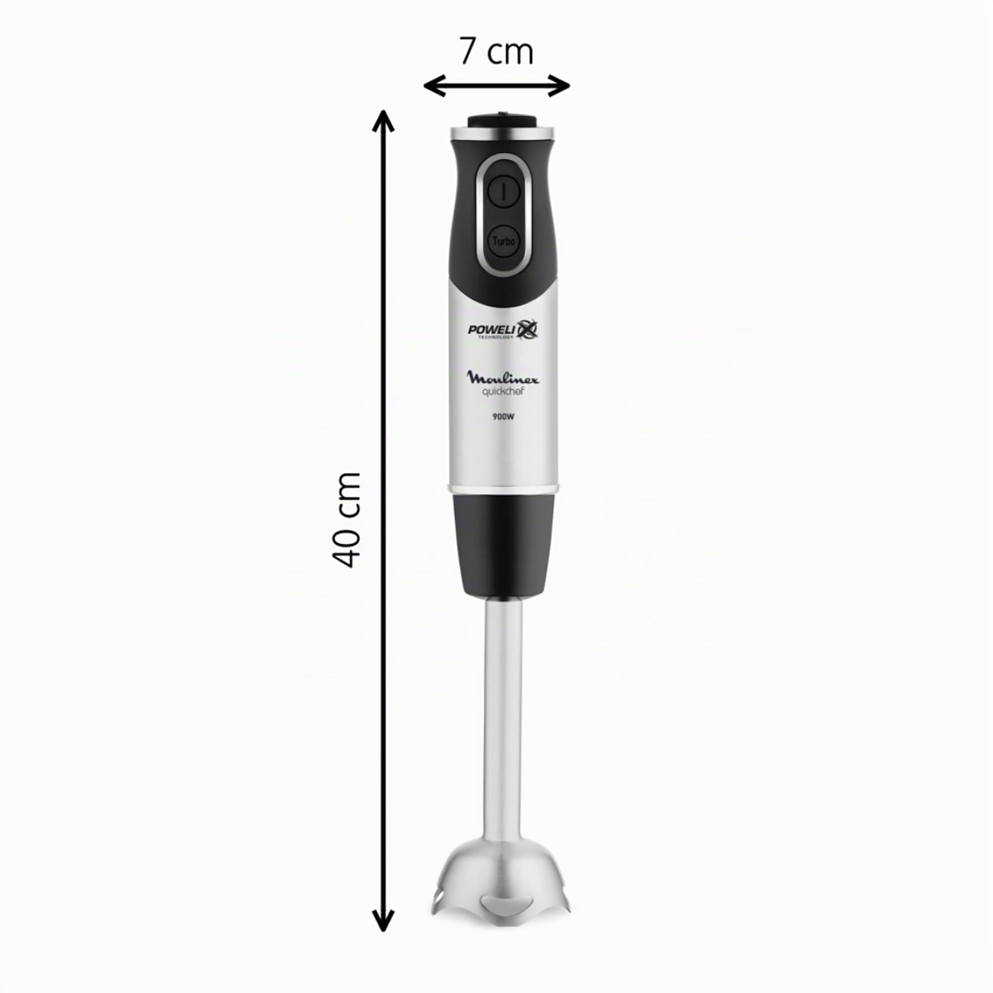 Moulinex DD6558 Quickchef 3-in-1 Stabmixer, 1000 W, Mixer mit Powelix-Technologie und 10 Geschwindigkeitsstufen, 3 Zubehörteile, Becher 800 ml, Zerkleinerer 500 ml und Schneebesen, Klingen aus