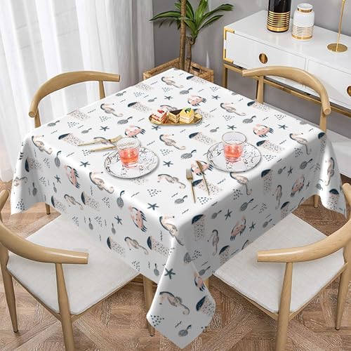 ZALXOZYL Mantel Cuadrado de 60 X 60 Pulgadas, Impermeable, para Uso Diario, Resistente A Las Manchas, para Cafeterías, Cenas, Fiestas, Bodas, Fácil de Limpiar. Colorful 152X152