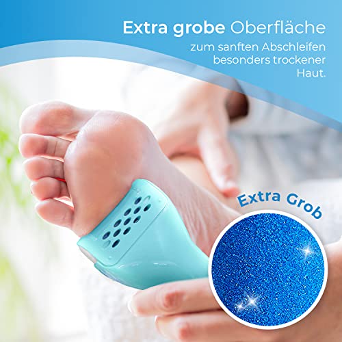 My Rollers Mineral Ersatzrollen (blau) für Emjoi Micro Pedi im 4er-Pack | Grob