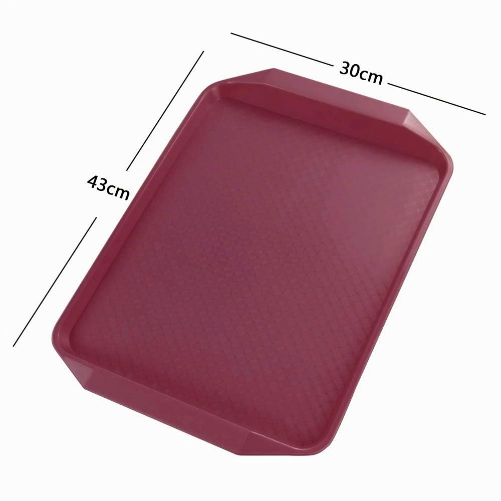 Lot de 6 Plateaux en Plastique pour Service, Café Fast Food Plateaux