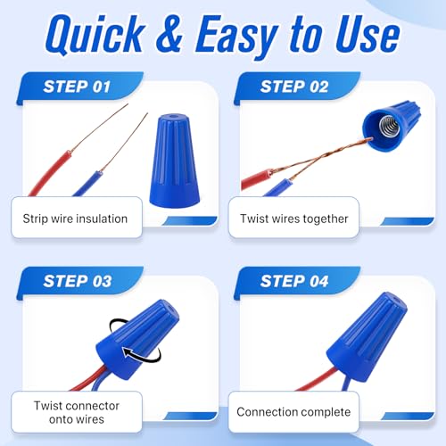 image for Crweety 100PCS Wire Connectors Nuts Electric Wire Caps Insulating Inse