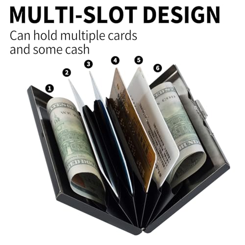 RYUITHDJP Business Card Holder Wallet – Stylish Classic Tape Cover Design with Durably metal card organizer - Slim RFID Protected Credit Card Holder for Men and Women, 3.8x2.6 inches2