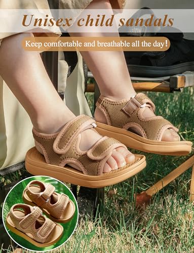 Boys Girls Summer Sandals Double Adjustable Strap Non-Slip Shoes Fashion Open Toe Footwear3