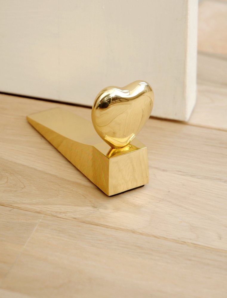 Heart Design Door Wedge - Polished Brass - Built To Last