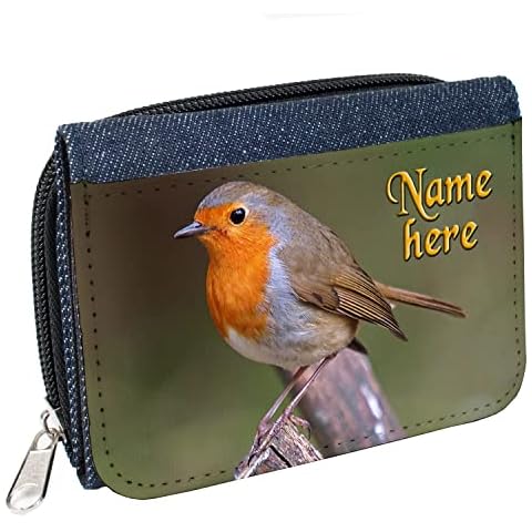 Ladies Purse Personalised Robin Womens Denim Coin Wallet Gift Sh212 Cover