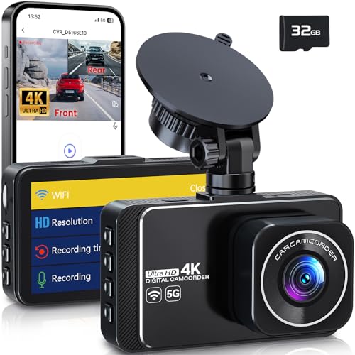 DELLFY Dash Cam, Dash Cam Front and Rear with App