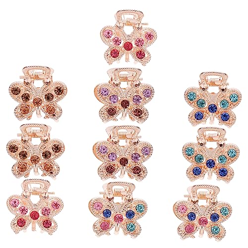 Happyyami 10Piezas Pinzas De Pequeñas Con Rhinestones De Unidades Coloridas Para Ocasiones Especiales