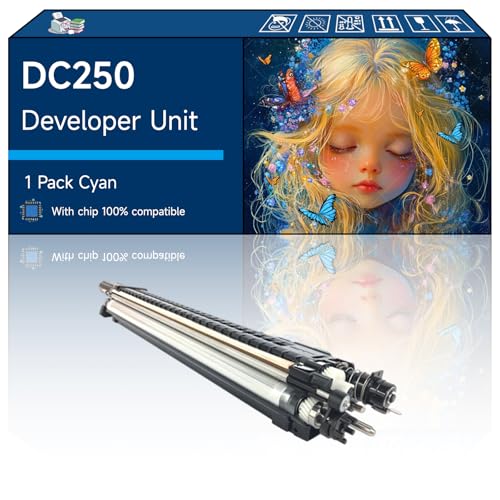 DC250 Developer Unit Compatible with Xerox DocuColor 240 242 250 252 260 WorkCentre 7655 7665 7675 7755 7765 Printers (1 Pack Cyan)