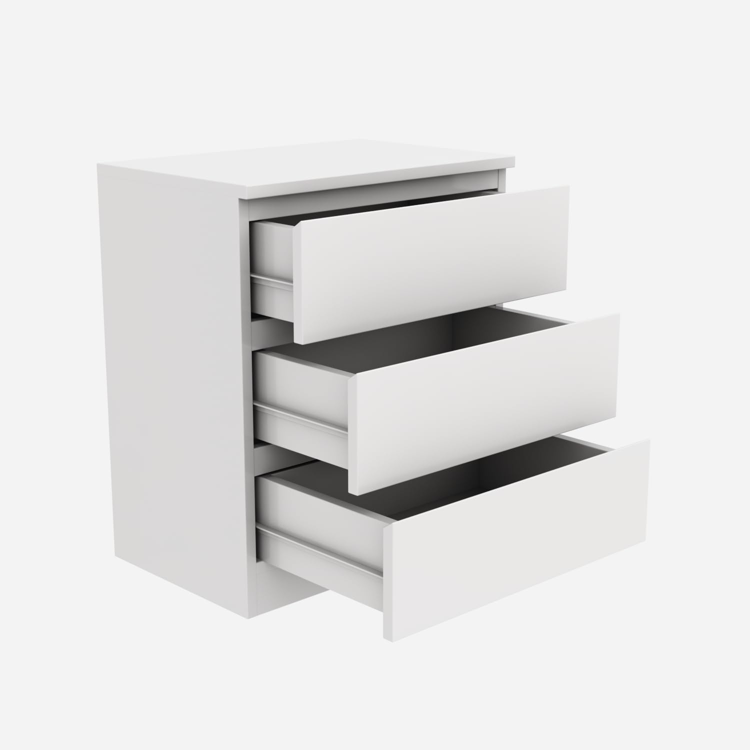 RIGID Wooden 3 Drawer Chest | MDF Storage Cabinet with Drawers | Modern Organizer for Bedroom Living Room Office Storage (White, 75x69x45 cm) – Assembled