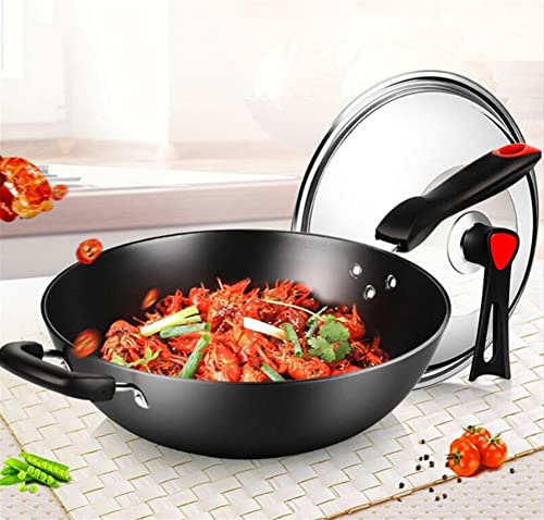 Wok de hierro fundido de 12.5 pulgadas con tapa miniatura 3
