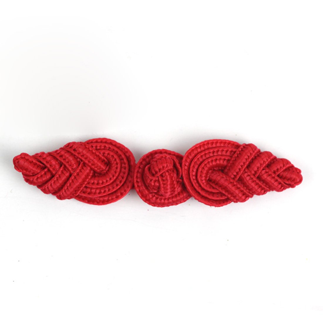 DIY PARK 5 Pair Handmade Red Leaf Shape Chinese Dress Frog Closure Knot Button Fastener