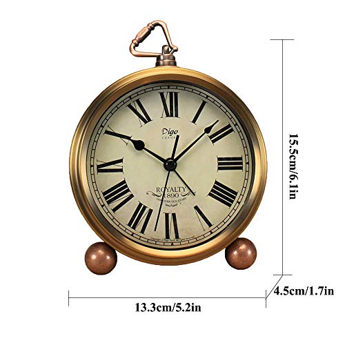 Reloj de sobremesa vintage dorado Maxspace para decorar mesitas de noche 8