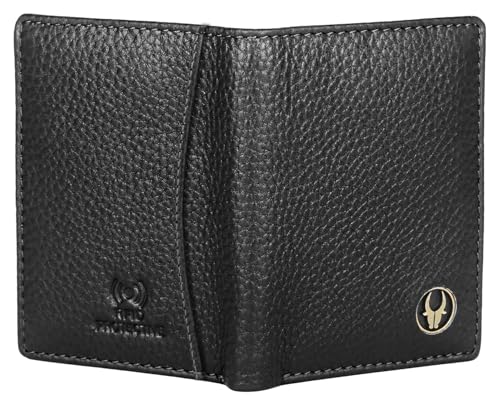 Image of WildHorn RFID Protected Genuine Leather Wallet for Men I 4 Card Slots I 2 Slip Pockets I 1 Currency Compartment (Black)