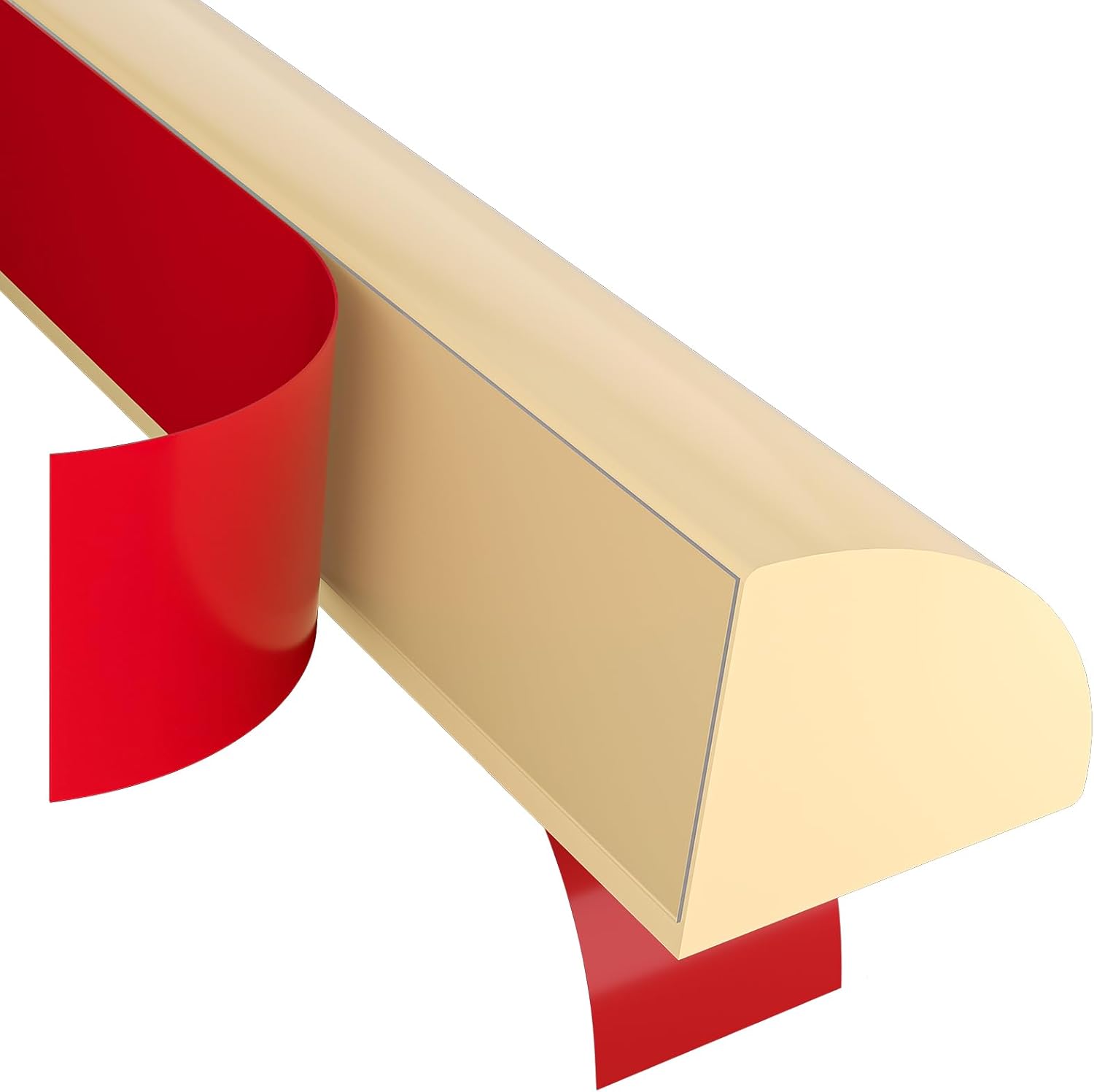Flexible Quarter Round Molding, Double-Sided Peel and Stick Rubber Trim Molding(155Inch) 155Inch Brown-Double Adhesive
