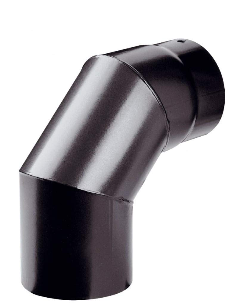 6" inch 90 Degree Elbow Bend x 150mm Diameter StoveMaestro Black Stove Flue Pipe for Wood Log Burning stoves (90 deg Elbow)