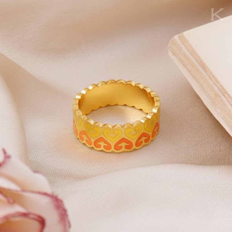 Image of KISNA 9KT / 14KT / 18KT Eternal Heart Yellow Gold Band For Women | S14