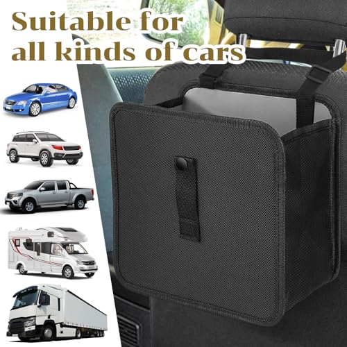 Image of LLOUSSAK Foldable Car Trash Can, Hanging Car Garbage Can - Waterproof Leakproof, Large Capacity Leakproof Trash Bag Garbage Can for Car Interior Accessories