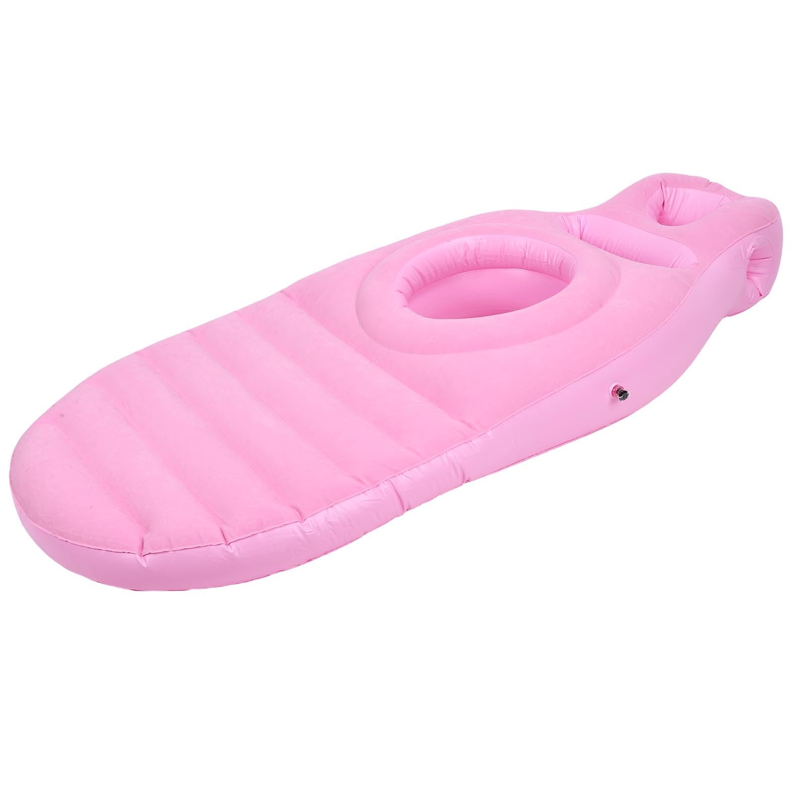 Almohada de Cuerpo Entero con Orificio para el Vientre Cómodo Soporte Inflable para Dormir Maternidad PVC 165x70cm 1 Unidad (Rosa)