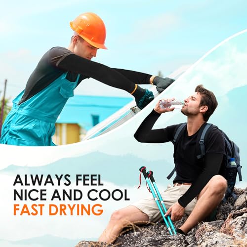 4 Pairs UV Sun Protection Arm Sleeves for Men Women, Compression Cooling Sun Sleeves - Sports - Workouts - Tattoo Cover3