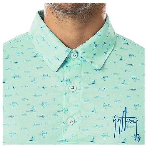 Guy Harvey Men’s Performance Recycled Polyester Short Sleeve Polo Shirt3