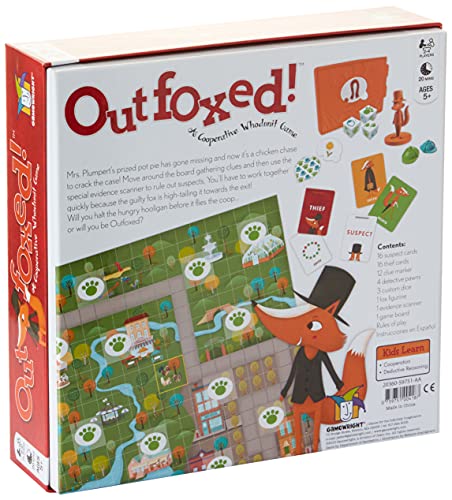 Gamewright Outfoxed! A Cooperative Whodunit Board Game for Kids 5+, Multi-colored, Standard, Model Number: 418