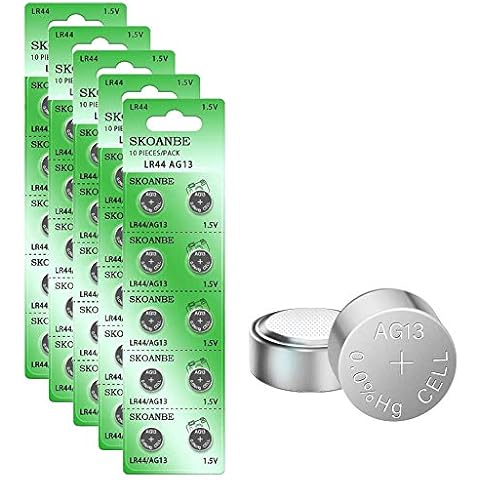 SKOANBE AG13 LR44 303 357 A76 SR44 1.5V Battery Button Coin Cell Batteries-50packs Cover