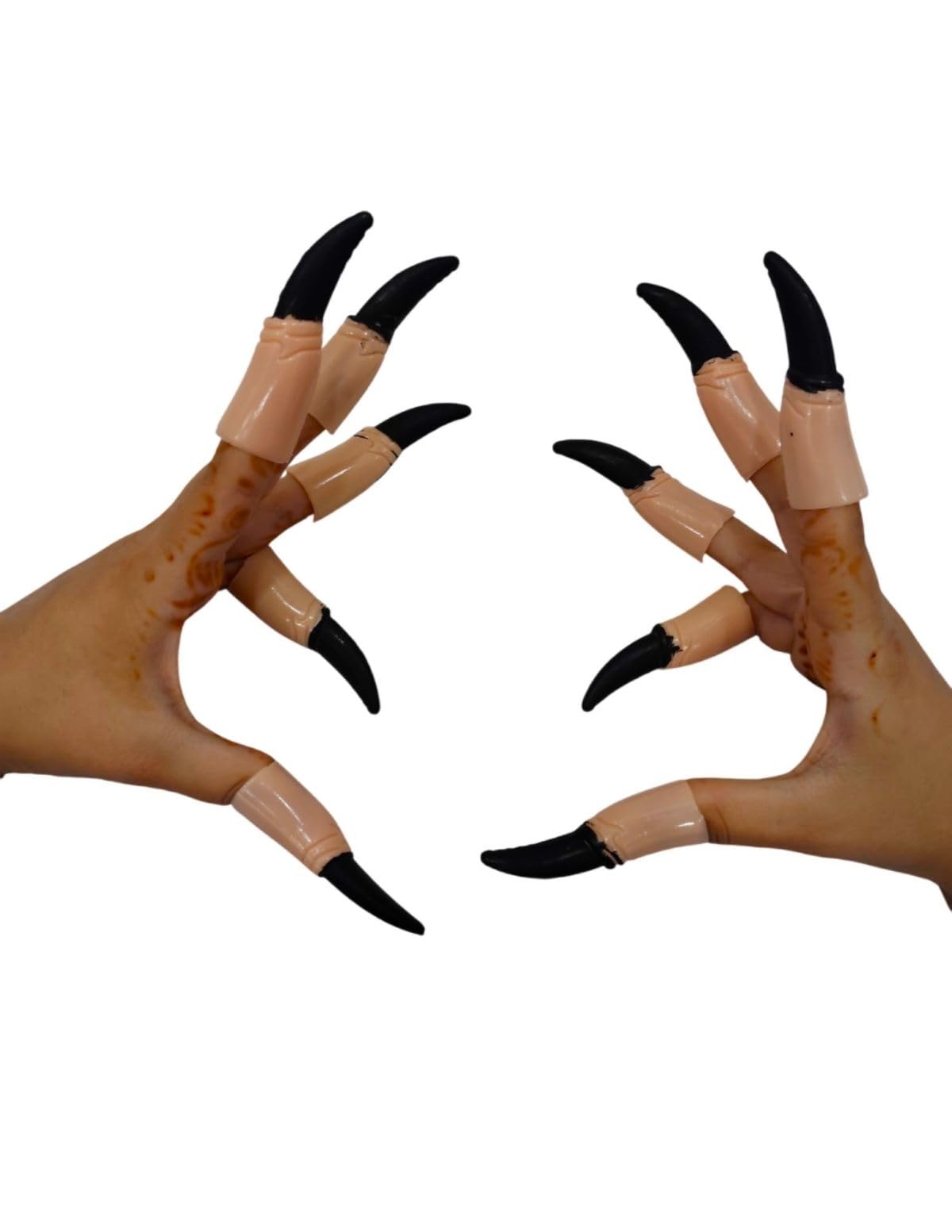 BookMyCostume Witch Long Nails Fancy Dress Costume Accessory for Halloween Free Size Black/Beige