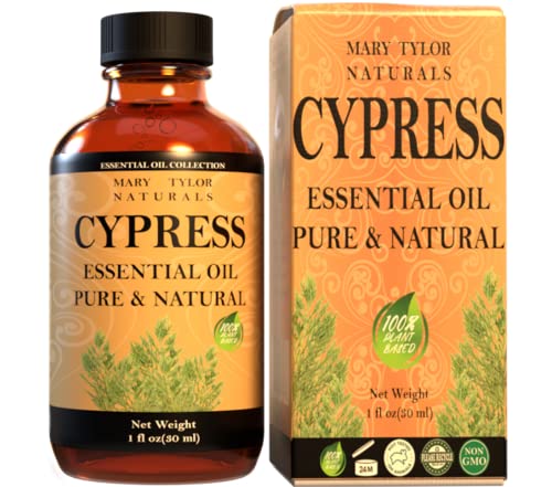 Cypress Essential Oil (4 oz), Premium Therapeutic Grade, 100% Pure and Natural, Perfect for Aromatherapy, Diffuser, DIY by Mary Tylor Naturals
