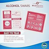 Farla Medical MediSwabs Pre Injection Alcohol Wipes (2 x 100-Pack), 70% Isopropyl Alcohol Sachets, Individually Wrapped Disposable Wound Cleaning Wipes, First Aid / Medical Use - Image 2