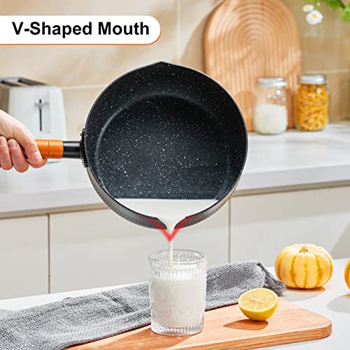 Fnt Frying Pans Nonstick With Lid, 9In Non Stick Frying Pans, Deep Frying Pan With Stainless Steel Base For Stovetop, Frying Pans Nonstick With Heat Resistant Handle, Skillets Nonstick With Lids Black #TOP2
