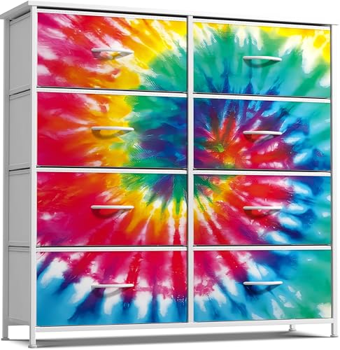 Sorbus Dresser with Fabric Drawers & Wood Top (8 Drawer, Dark Tie-dye) - image 1