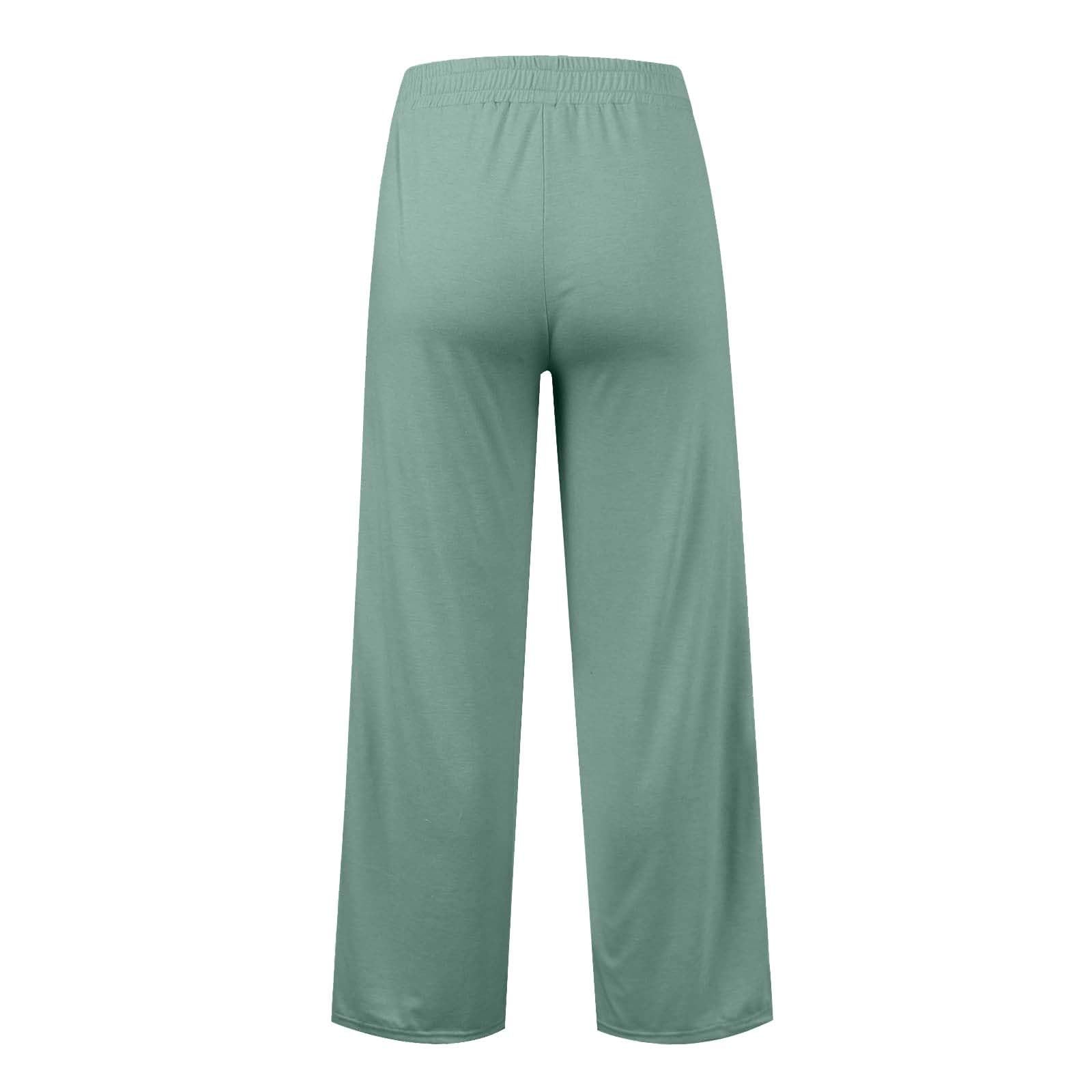 Generisch Pantalon d'été léger pour femme - Pantalon en lin avec poches - Pantalon de trekking - Pantalon d'été en coton - Pantalon d'été - Pantalon de loisirs - Pantalon de plage - Couleur unie