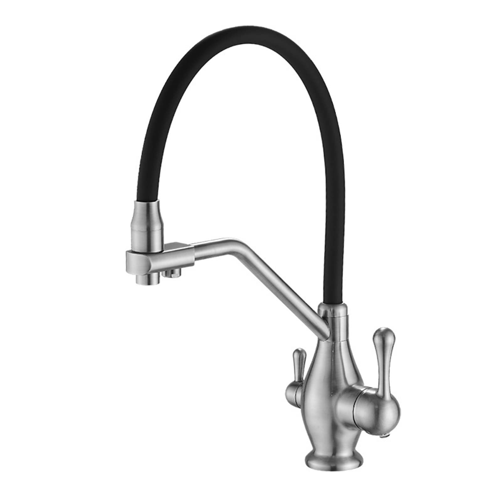 Robinet cuisine 3 voies gris en laiton haut de gamme design pivotant