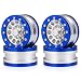 MOHERO 1.9" Alloy Beadlock Crawler Wheels Rims Set for RC 1/10 Model Crawler SCX10 Pack of 4 (Blue)