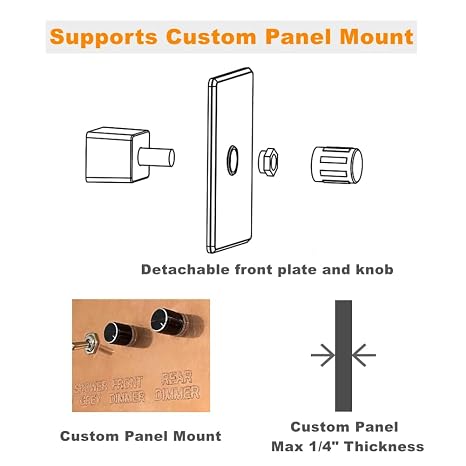 12V Light Dimmer 12 Volt PWM LED Dimmer Switch for RV Boat Truck Camper Van Trailer Light Fixture, LED Strip Lights Rotary Knob DC12-24V (2-Pack 6A)