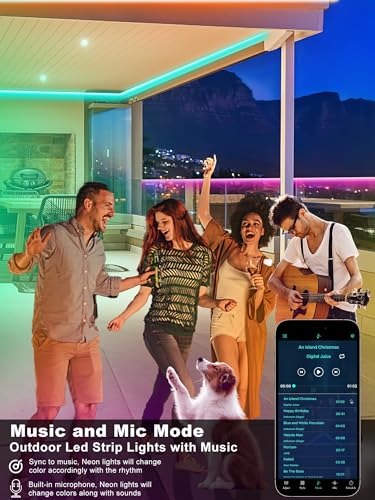 Image of Ledagic 200ft Outdoor Led Strip Lights Waterproof, Ip68 Outside Led Light Strip Waterproof with Remote and App Control, Exterior Led Rope Lights Music Syne RGB Strip Lights for House Decor(2 * 100ft)