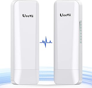 Wireless Bridge,Point to Point 5.8G Outdoor Bridge with 14dBi Directional Antenna 3KM Long Range Working Distance 24V PoE Adapter 2 RJ45 Port for Extended Internet to Next Building,2-Pack