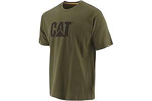 Caterpillar Men's Iconic Logo Premium Ringspun Combed Cotton Tee