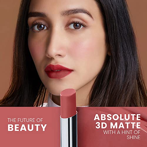 Image of Lakme Unreal 3D Slim Bullet, Matte Lipstick, Lightweight shine, Nude Blush, 3.6g
