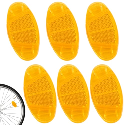 Ormromra 6 Stück Fahrrad Speichenreflektoren Gelb, Speichen Reflektor Set, Katzenaugen Reflektoren, Bike Reflektion Zubehör, Fahrrad Reflector für Mountainbike, Motorrad, Rennrad, Kinder