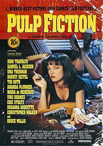 Pulp Fiction - Póster clásico vintage de los años 80 (A4, 210-297 mm)