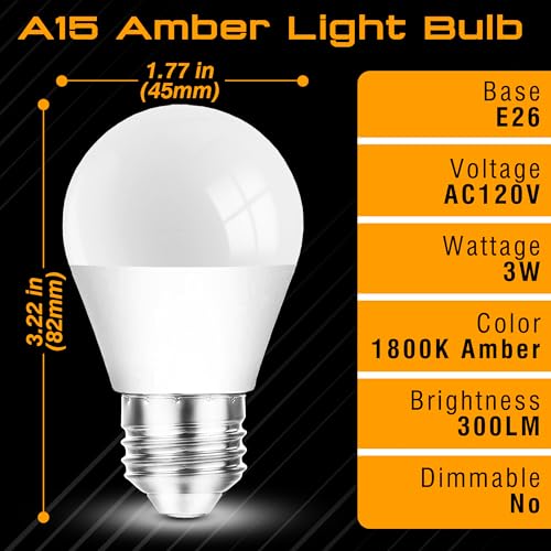 Image of Amber Sleep Light Bulbs, Warm Night Light Bulb 1800K, Orange Light Bulbs
