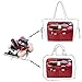 Purse Organzier, Bag Organizer with Metal Zipper (Large, Red)