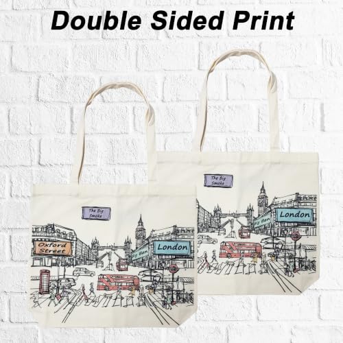 Image of Cities Around the World Artwork Tote Bag Series- Designed in the USA, 17 inchx14 inch, Double Sided Print, Souvenir & Gift