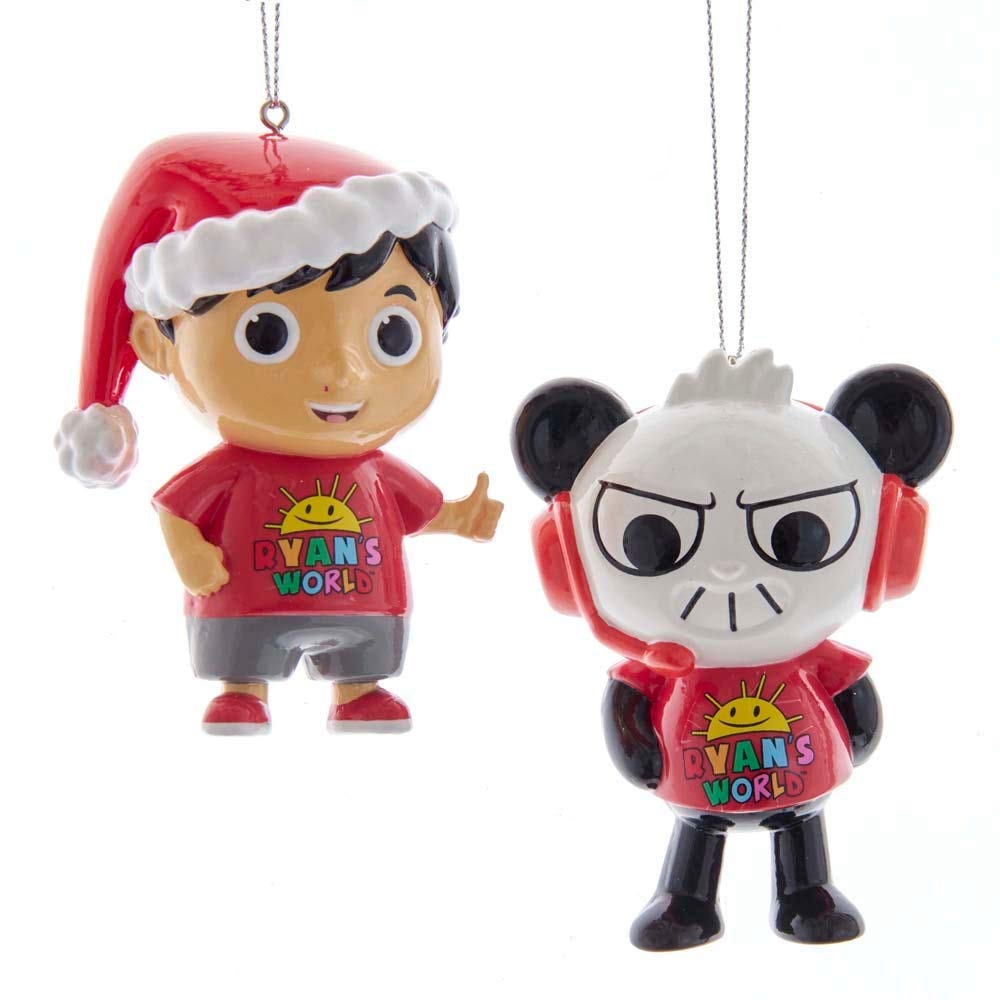 Kurt Adler Ryan's World Ryan and Panda Ornaments - Set of 2
