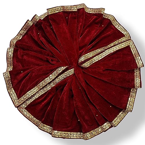 Image of Navti Creations Women's Stole Dupatta In Velvet With Cross Design Border (length -2.25m, Width-75cm)