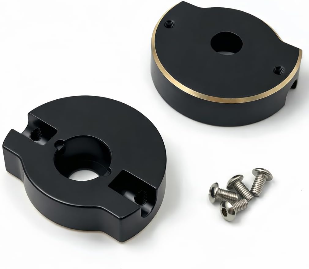 Brass Rear Axle Tube Cap Weights (Pair), 166.7g Low CG Counterweight, CNC Machined Axle End Weights, 41mm OD for 1/10 RC Crawler